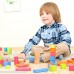 Bimi Boo Wooden Building Blocks Set for Kids Classic Wooden Toy with 50 Bright-Colored Blocks and Storage Bucket for Toddlers B07GB9NYM9